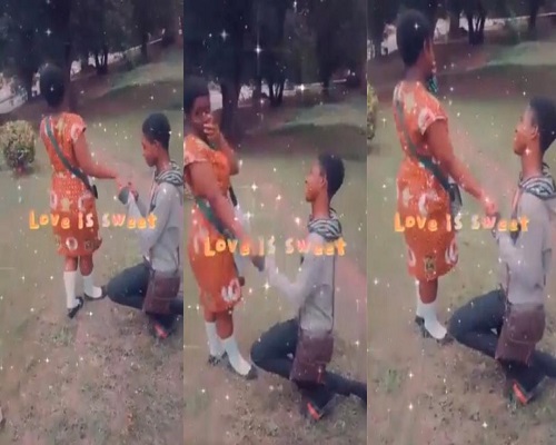 Boy Propose Love To Knust JHS girlfriend after BECE completion