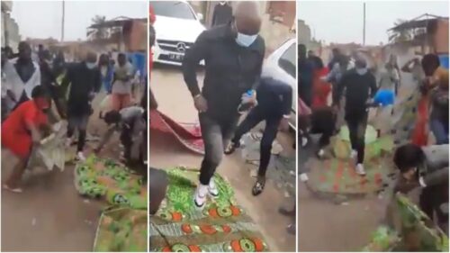 Prophet Steps Out Of His Benz N Feels Like A King When Church members lay clothes on the ground for Him (Video Here)
