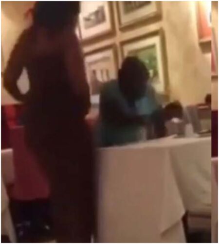 Woman Beat N Slaps Boyfriend In A Restaurant Because He Refused To Give Her The Car Key (Video)