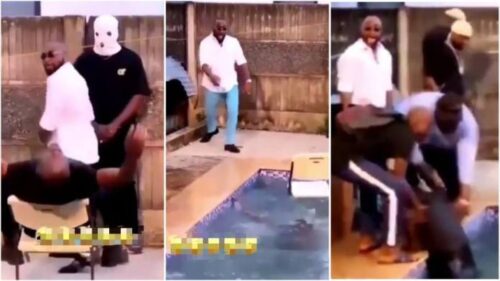 Davido Rushed To Help A Man He Pushed Into Pool During Video Shoot - Video