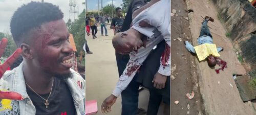 #EndSARS Protesters Attacked By Armed Thugs With Guns And Machete In Benin - Video