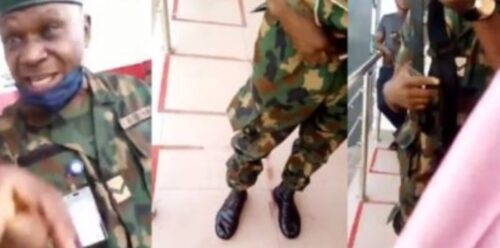 Flogging Lady At ATM Stand Puts Nigerian Soldier In Trouble - Video Below