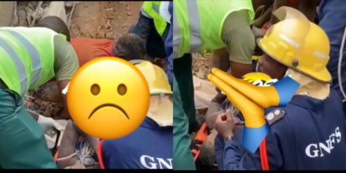 Watch How Men Rescued A Woman At Akyem Batabi From Collapsed Church Building - Video