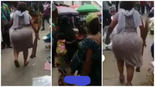 Bootylicious Lady Causes Huge Traffic In A Market With Her Big Backside - Video