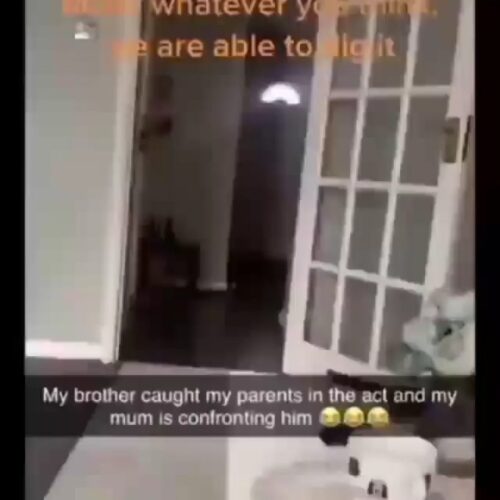 Boy Busted Red Handed Spying Through The Door Watching Parents Eating Themselves - Video