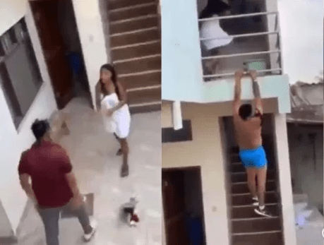 Cheating Guy Jumps Building After Caught Eating Another Man's Gal - Video