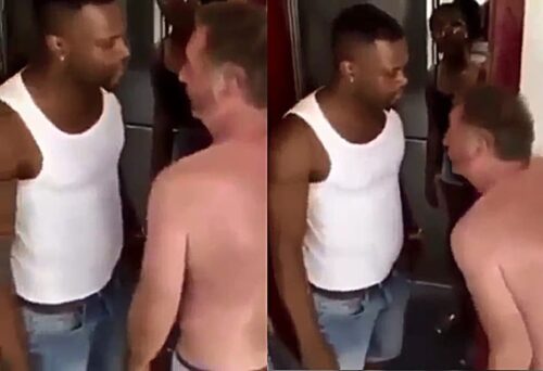 Ghanaian Guy Knock Down Italian Guy Who Chopped His Girl With A Slap - Video