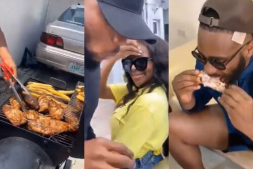 See How Ex-housemates Of BBNaija Season 5 Enjoyed Lucy's Cooking At Her Residence - Video