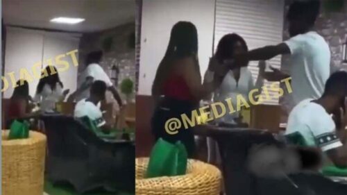Girlfriend Beats N Disgrace Boyfriend N His Side Chick In A Restaurant - Video