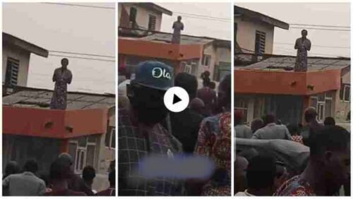 Lady Mysteriously Appears On A Roof Top - Watch Trending Video Now