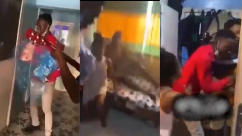 Guy Catches Girlfriend In B3d With Another Man When He Visited Her With Val's Day Gift - Video