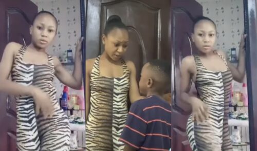 Son Of Akuapem Poloo Stepped In To Stop Her From Joining De Silhouette Challenge - Video