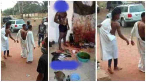 Suspected 3 Yahoo Boys Caught Attempting 2 Use A Lady 4 Rituals - Watch