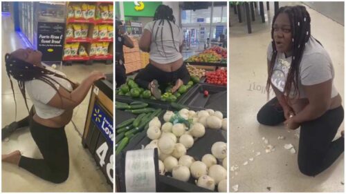 Woman Runs Mad After Taking Overdose Of Hard Drugs In A Supermarket - Video Will Shock U
