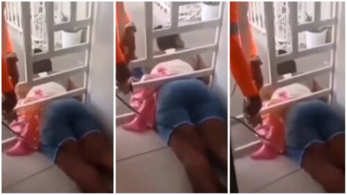 Lady Trapped While Spying On Her Husband & Side Chick - Video Below