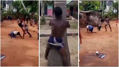 Boy Tied To Tree N Flogged 500 For Beating His Mother In Public - Video