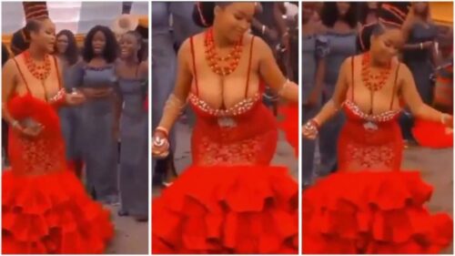 Bride With Big Boobs Give Raw Free Show During Wedding Celebration - Video