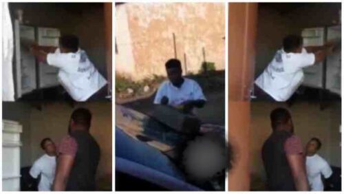 Girl Smash Boyfriends Car, Fridge N Television After She Caught Him Chopping Another Lady - Video