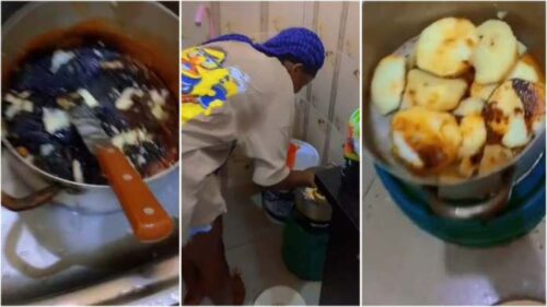Cute Wife Material Lover Girl Burns Yam She Was Preparing For Boyfriend - Video