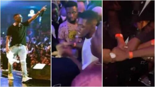 Fans Wrestle N Fought Over Starboy Wizkid's Face Towel In Ghana - Video Trends