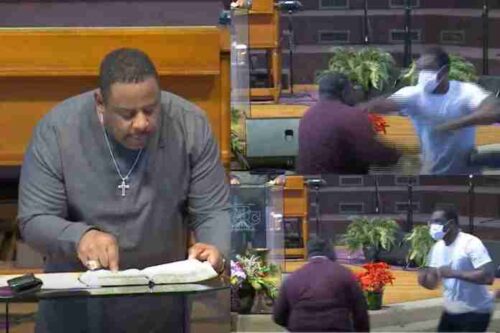 Grownup Men Fight When Pastor Was Delivering Christmas Sermon In Church - Video