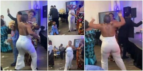 Lovely Mama In Jumpsuit Put An End To All Dancers As She Trends Party Grounds With Marching Dance Moves - Video