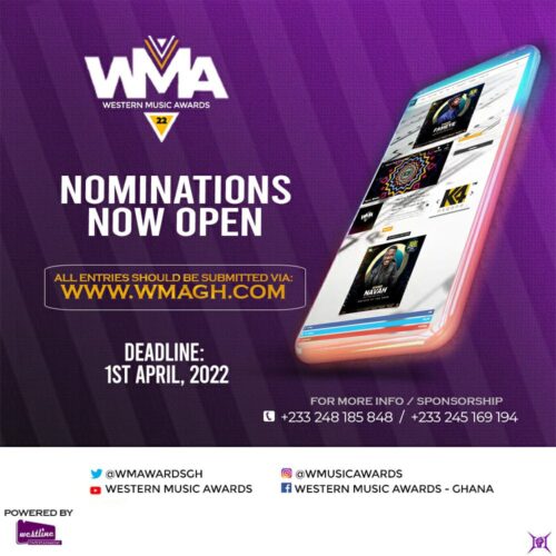 NOMINATION OPENS FOR 6TH EDITION OF WESTERN MUSIC AWARDS