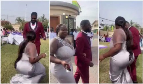 Bootylicious ‘Bridesmaid’ Maame Serwaa Steals Mens Heart At Friends Wedding